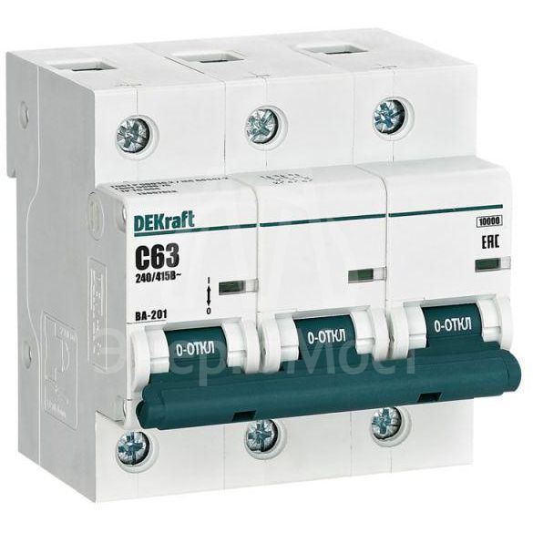 Выключатель автоматический модульный 3п C 63А 10кА ВА-201 SchE 13007DEK