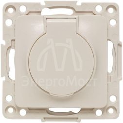 Розетка 1-м СП Стокгольм 16А IP44 с заземл.защ. шторки с крышкой механизм бел. PROxima EKF EYR16-028-10-44