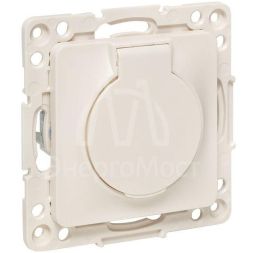 Розетка 1-м СП Стокгольм 16А IP44 с заземл.защ. шторки с крышкой механизм бел. PROxima EKF EYR16-028-10-44