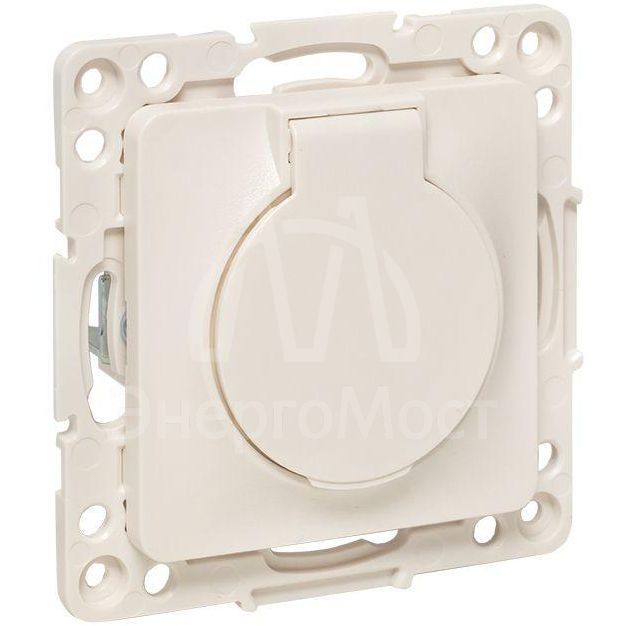 Розетка 1-м СП Стокгольм 16А IP44 с заземл.защ. шторки с крышкой механизм бел. PROxima EKF EYR16-028-10-44