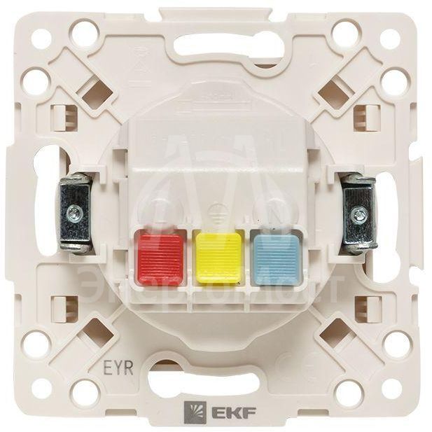 Розетка 1-м СП Стокгольм 16А IP44 с заземл.защ. шторки с крышкой механизм бел. PROxima EKF EYR16-028-10-44