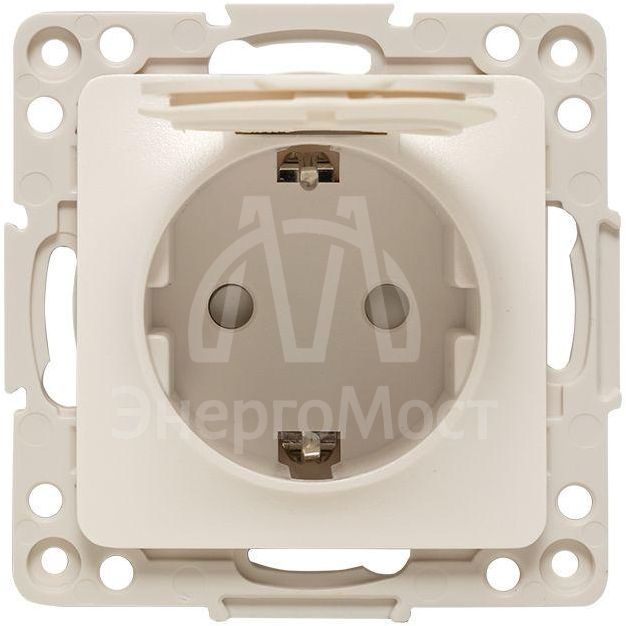 Розетка 1-м СП Стокгольм 16А IP44 с заземл.защ. шторки с крышкой механизм бел. PROxima EKF EYR16-028-10-44