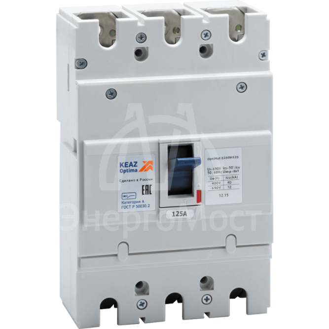 Выключатель автоматический 25кА OptiMat E250Н125 УХЛ3 КЭАЗ 230656