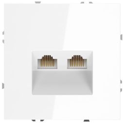 Розетка компьютерная 2-м СП S70 RJ45 + RJ45 кат.6 механизм бел. глянцевый Voltum VLS060201