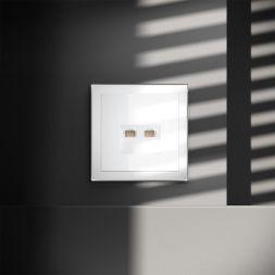 Розетка компьютерная 2-м СП S70 RJ45 + RJ45 кат.6 механизм бел. глянцевый Voltum VLS060201