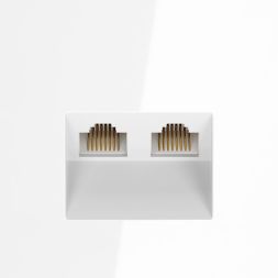 Розетка компьютерная 2-м СП S70 RJ45 + RJ45 кат.6 механизм бел. глянцевый Voltum VLS060201