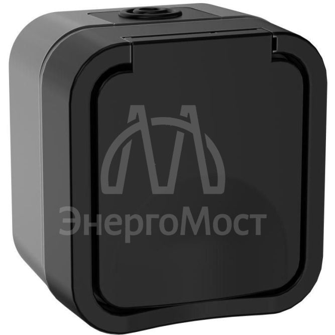 Розетка 1-м ОП TORS 16А IP55 TS120 с заземл. с крышкой графит IEK TS-R16-16-55-K53