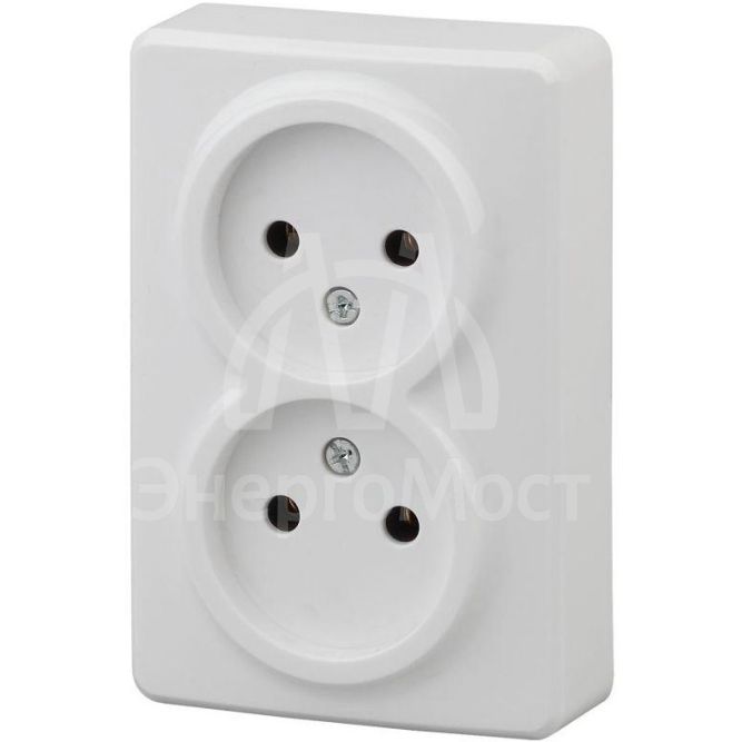 Розетка ОП 11-2202-01 2х2P 16АХ-250В Эксперт бел. ЭРА Б0020682