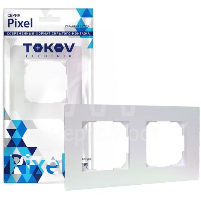 Рамка 2-м Pixel универс. перламутр. TOKOV ELECTRIC TKE-PX-RM2-C04
