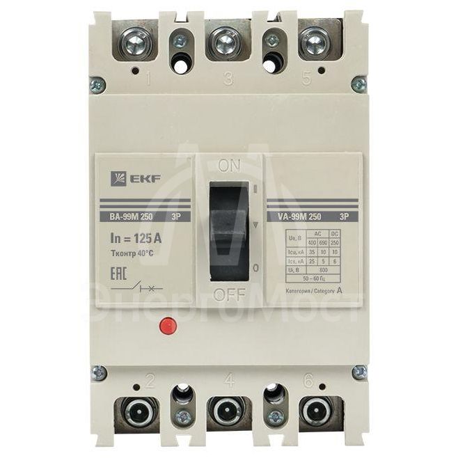 Выключатель автоматический 3п 250/125А 35кА ВА-99М PROxima EKF mccb99-250-125m