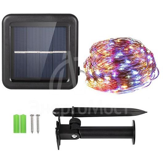 Светильник светодиодный SLR-G03-200M садовый на солнечной батареи с колышком нить мультицвет. 200LED ФАZА 5036406
