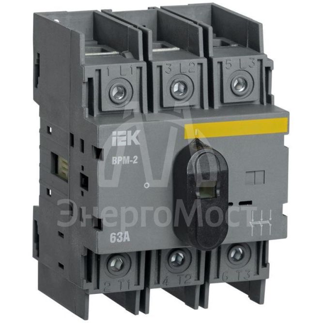 Выключатель-разъединитель модульный 3п 63А ВРМ-2 IEK MVR20-3-063