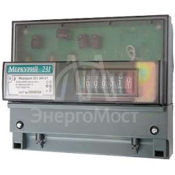 Счетчик &amp;quot;Меркурий&amp;quot; 231 АМ-01 3ф 5-60А 1 класс точн.; 1 тариф.; имп. вых. мех. креп. DIN-рейка Инкотекс 32430