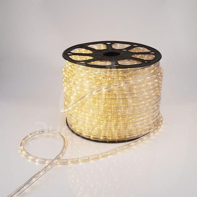 Шнур светодиодный Дюралайт фиксинг круглый 13мм 30Led/м 2Вт/м 220В IP54 тепл. бел. (уп.100м) NEON-NIGHT 121-126-6