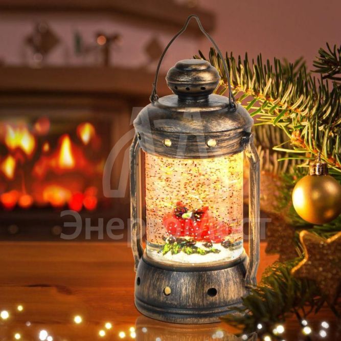 Светильник декоративный новогодний Красный кардинал LED тепл. бел. IP20 3хAA В=18см таймер 6ч Эра Б0051944