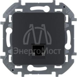 Розетка информационная RJ45 Inspiria CAT.6 UTP антрацит Leg 673833