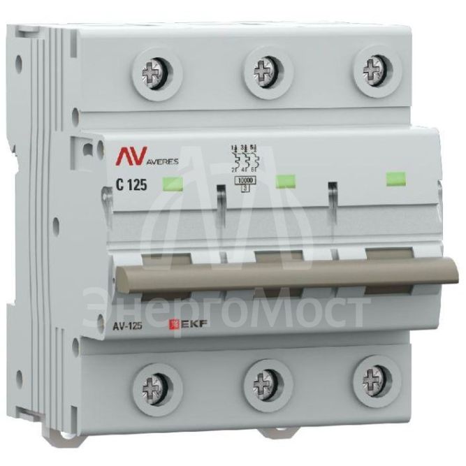 Выключатель автоматический 3п C 125А 10кА AV-125 AVERES EKF mcb125-3-125C-av