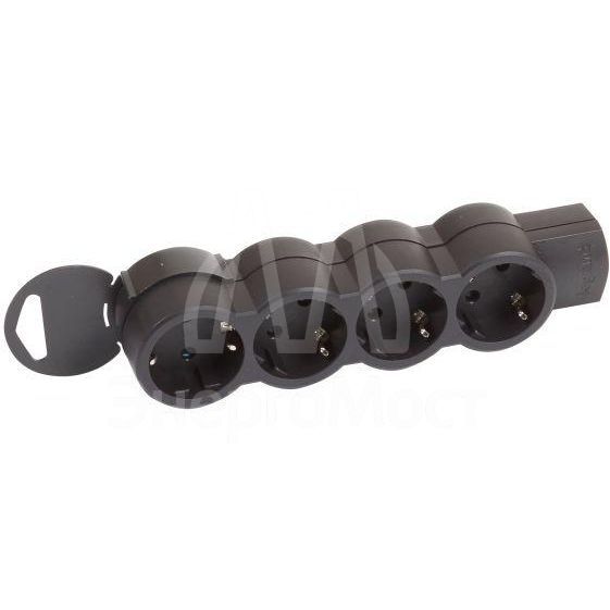 Колодка удлинителя 4х2К+З без кабеля &amp;#039;&amp;#039;Стандарт&amp;#039;&amp;#039; черн. Leg 695033