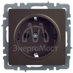Розетка 1-м СП BRITE РС14-1-0-БрТБ 16А с заземл. защ. шторки бронза IEK BR-R14-16-K45