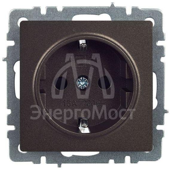 Розетка 1-м СП BRITE РС14-1-0-БрТБ 16А с заземл. защ. шторки бронза IEK BR-R14-16-K45