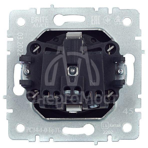 Розетка 1-м СП BRITE РС14-1-0-БрТБ 16А с заземл. защ. шторки бронза IEK BR-R14-16-K45