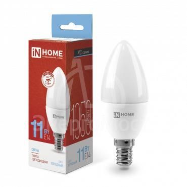 Лампа светодиодная LED-СВЕЧА-VC 11Вт 230В E14 6500К 990лм IN HOME 4690612024844
