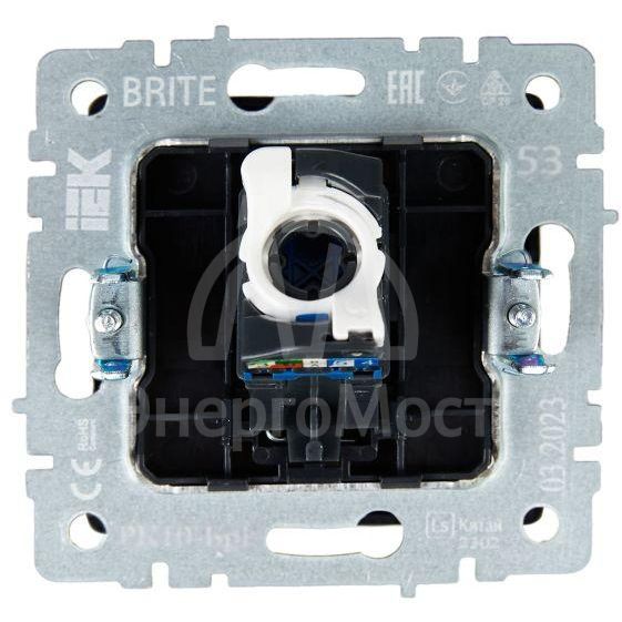 Розетка компьютерная СП RJ45 кат.5E BRITE РК10-БрГ графит IEK BR-K10-1-K53