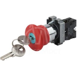Кнопка LAY5-BS142 &amp;quot;Грибок&amp;quot; d22мм 1р 240В с ключом BBG50-LAY5-K04E красн. ЭРА Б0045637