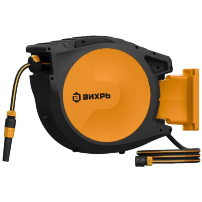Катушка со шлангом 25 м настенная, автоматическая Вихрь