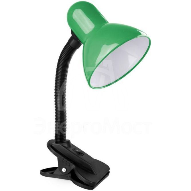 Светильник KD-320 настол. прищепка 230В 60Вт ЛОН E27 зел. Camelion 10997