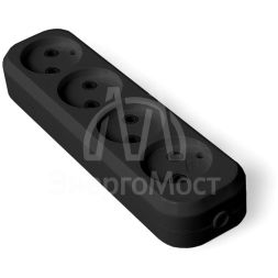 Колодка удлинителя 4-м без заземл. АБС-пластик черн. UNIVersal 1326