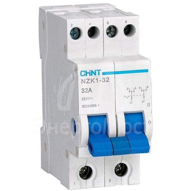 Переключатель модульный 2п 32А 3 полож. NZK1-32 (R) CHINT 643001