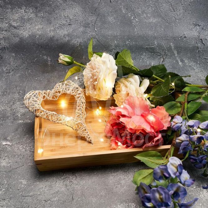 Гирлянда светодиодная &amp;quot;Роса&amp;quot; с крупными каплями 2м 20LED тепл. бел. 0.1Вт IP20 элементы питания 2хCR2032 (в компл.) Neon-Night 302-006