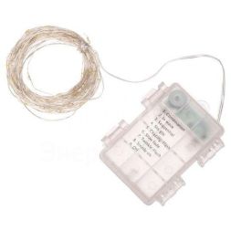 Гирлянда &amp;quot;Роса&amp;quot; 10м 100 LED IP44 на батарейках 3хАА с пультом 8 режимов теплый бел. Neon-Night 303-256