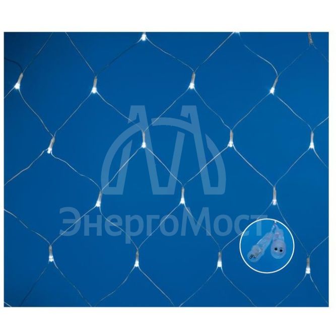 Сетка LED с эффектом мерцания ULD-N1515-96/TTK WHITE IP44 1.5х1.5м соедин. 96 диодов бел. свет провод прозр. Uniel UL-00007219