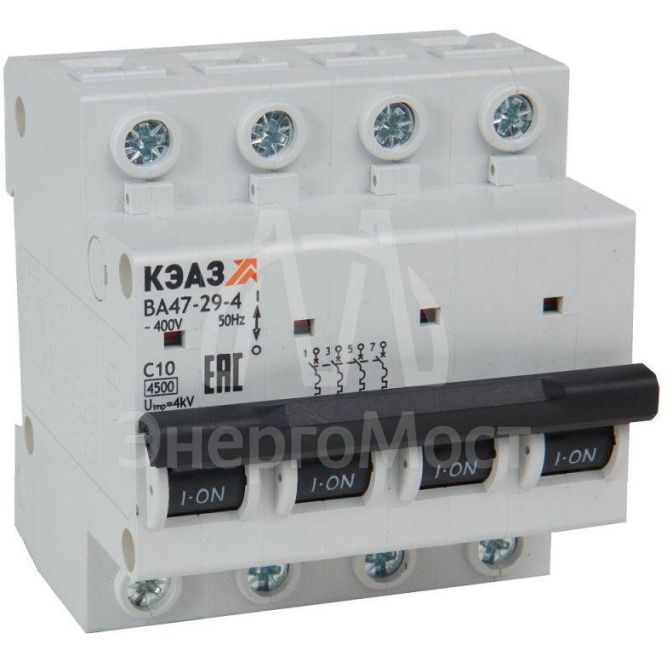Выключатель автоматический модульный ВА47-29-4C25-УХЛ3 (4.5кА) КЭАЗ 318334