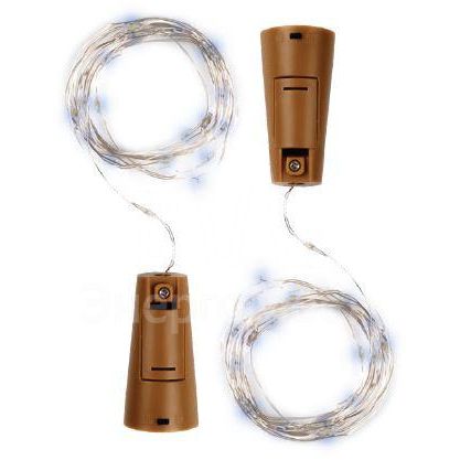 Гирлянда &amp;quot;Пробки&amp;quot; DC-G04-20WS2 20 LED 3х(LR44/LR1154/AG13/G13) в компл. бел. (уп.2шт) ФАZА 5059696