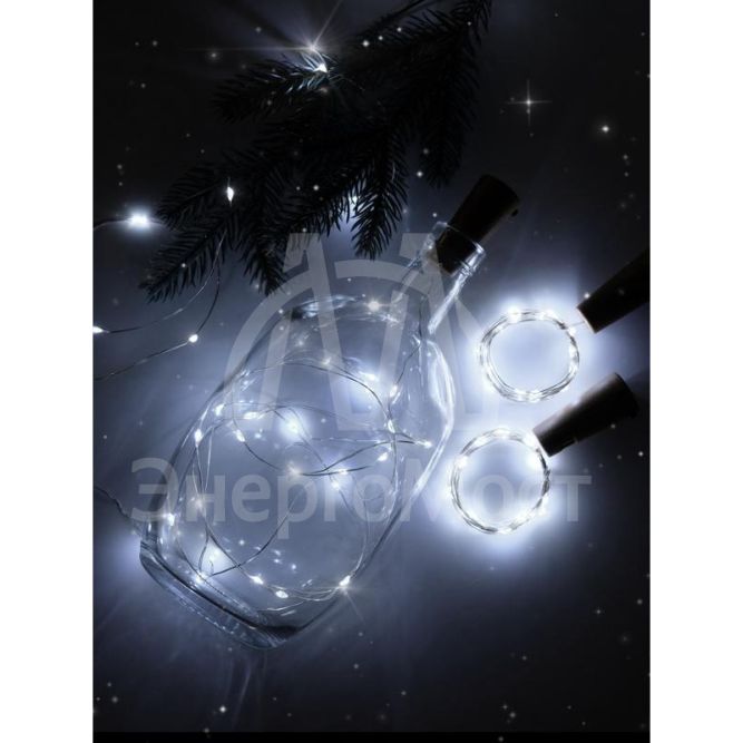 Гирлянда &amp;quot;Пробки&amp;quot; DC-G04-20WS2 20 LED 3х(LR44/LR1154/AG13/G13) в компл. бел. (уп.2шт) ФАZА 5059696