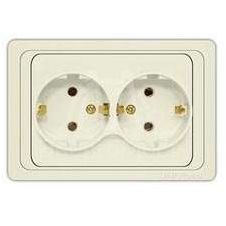 Розетка 2-м СП Валери 16А с заземл. сл. кость UNIVersal Б-В0128