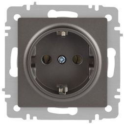 Розетка 1-м СП Accent 6-202-09 16А IP20 250В 2P+E Schuko титан Intro Б0063701