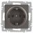Розетка 1-м СП Accent 6-202-09 16А IP20 250В 2P+E Schuko титан Intro Б0063701