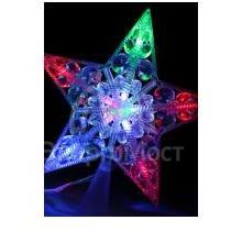 Фигурка &amp;quot;Макушка на елку &amp;quot;Звезда&amp;quot; 10 мигающих светодиодов шнур 2м IP20 Космос KOC_STAR10LED_RGB