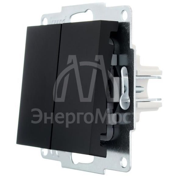 Механизм выключателя 2-кл. СП VESNA черн. бархат LEZARD 742-4288-101