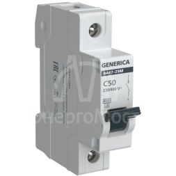 Выключатель автоматический модульный 1п C 50А 4.5кА ВА47-29М GENERICA MVA21-1-050-C-G