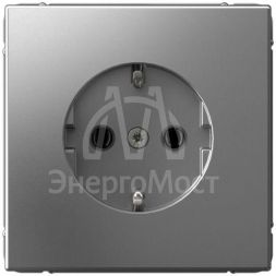 Розетка ArtGallery 16А с заземл. быстрозажим. клем. механизм сталь SE GAL000943S