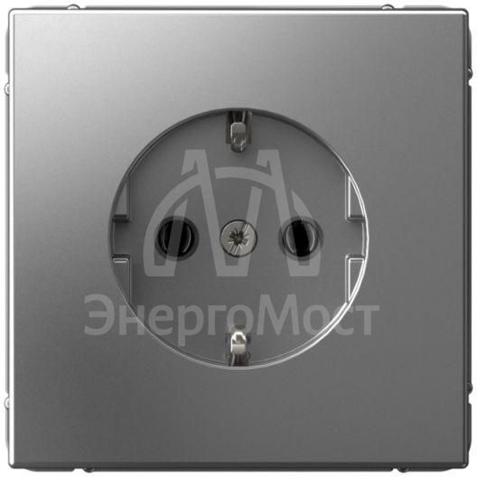Розетка ArtGallery 16А с заземл. быстрозажим. клем. механизм сталь SE GAL000943S