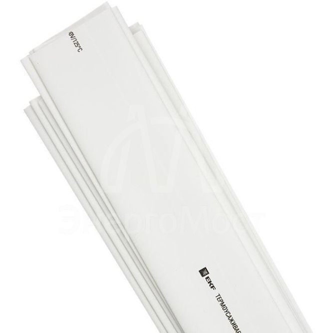 Трубка термоусадочная ТУТ нг 20/10 бел. 1м (уп.50шт) PROxima EKF tut-20-w-1m