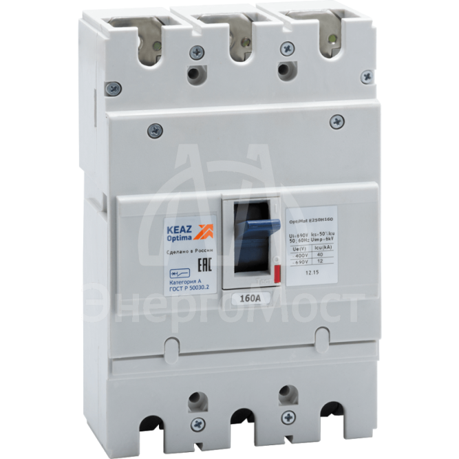 Выключатель автоматический 160А 25кА OptiMat E250Н160 УХЛ3 КЭАЗ 230657