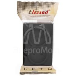 Розетка 2-мест. без заземл. LETO закрытый корпус ПБТ черн. бархат LEZARD 752-4200-128B