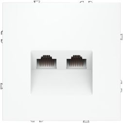 Розетка компьютерная 2-м СП S70 RJ45 + RJ45 кат.6 механизм бел. матов. Voltum VLS060202